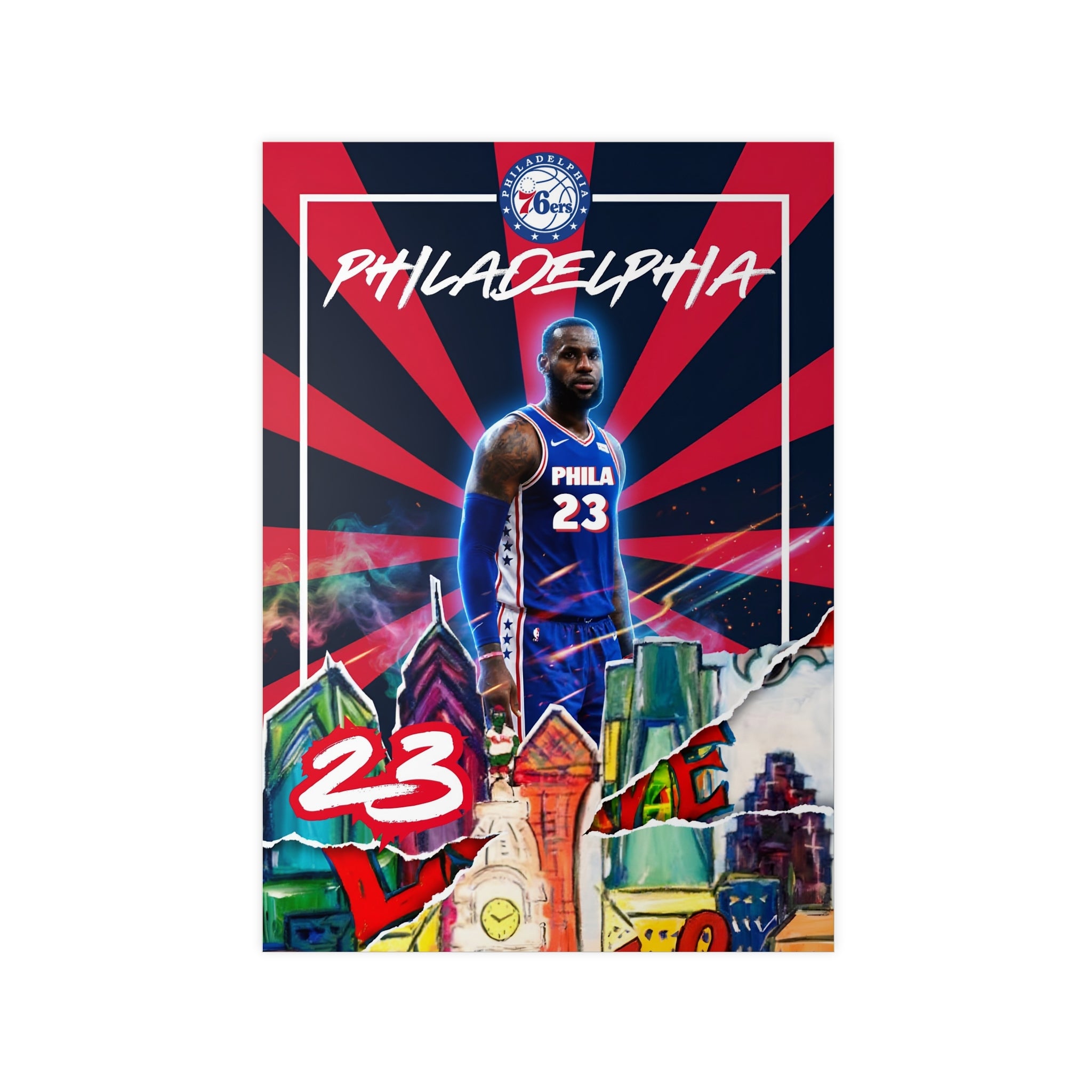 LEBRON IN PHILLY WALL POSTER