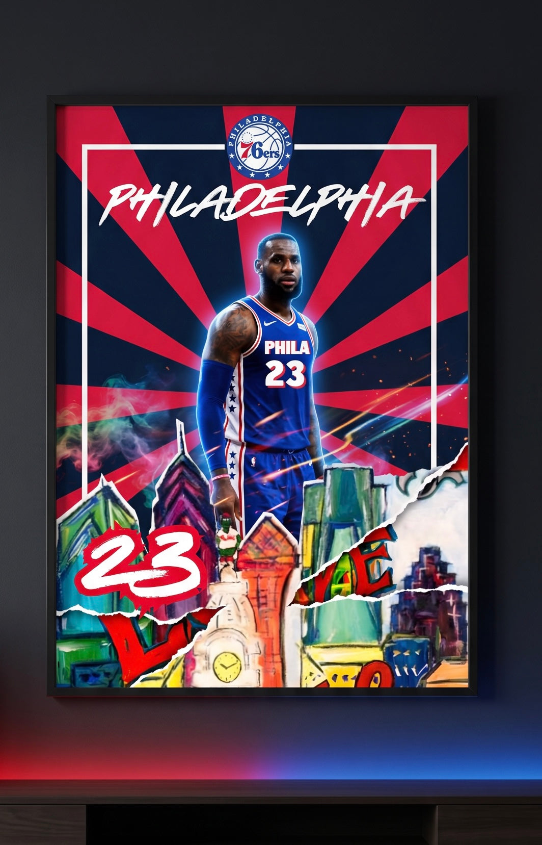 LEBRON IN PHILLY WALL POSTER