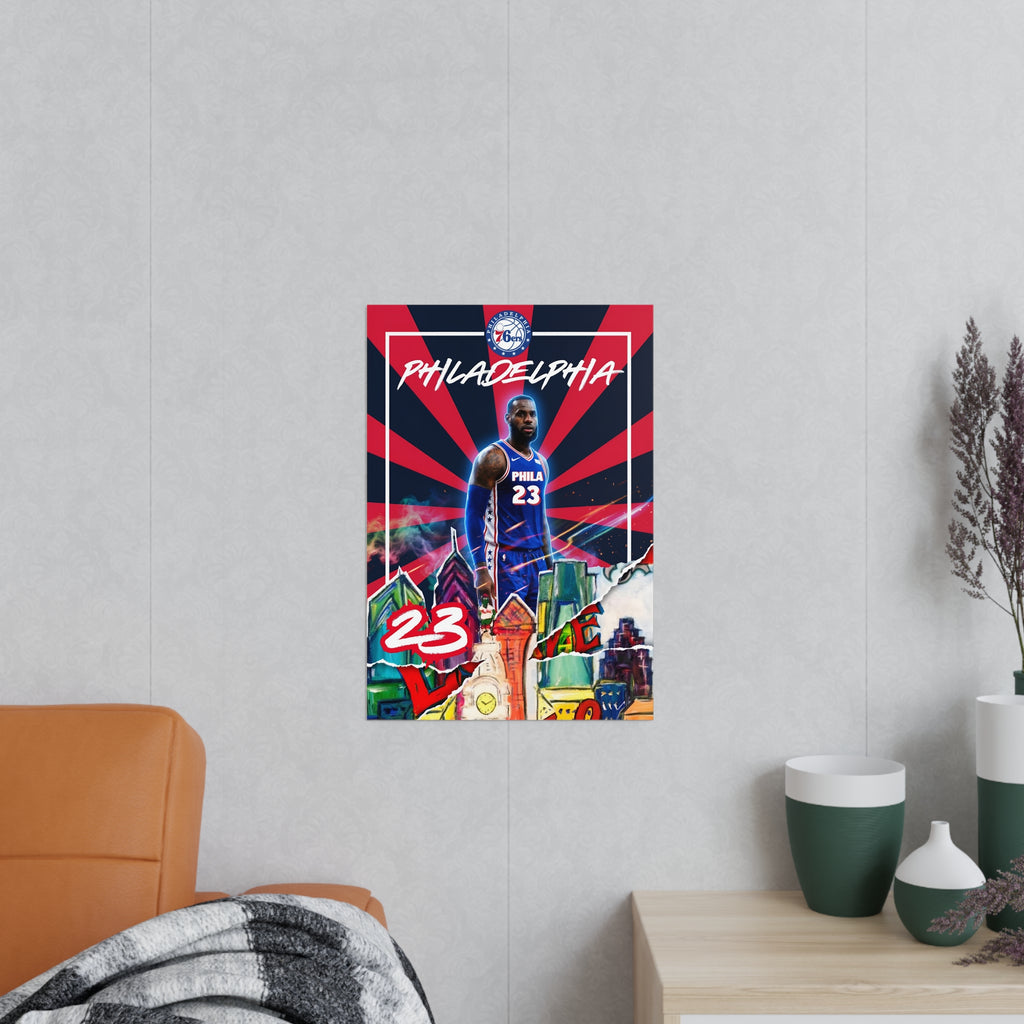 LEBRON IN PHILLY WALL POSTER