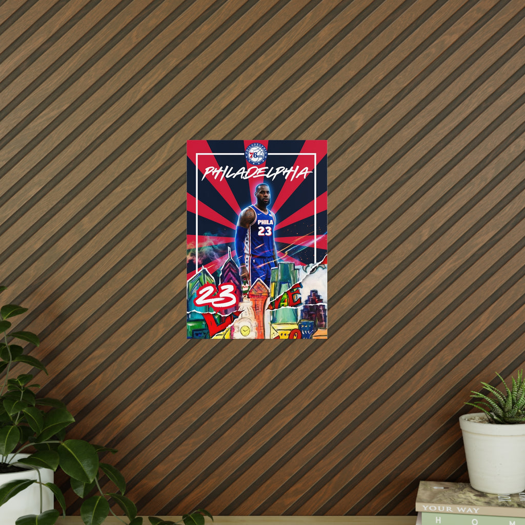 LEBRON IN PHILLY WALL POSTER